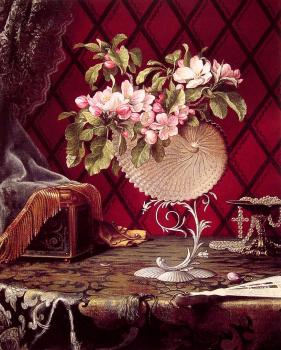 馬丁 約翰遜 赫德 Still Life with Apple Blossoms in a Nautilus Shell